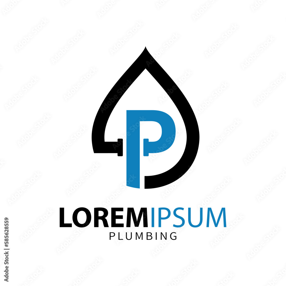 Plumbing concept of AP Logo Template design. Vector illustration on white background Plumbing concept of AP Logo Template design. Vector illustration on white background