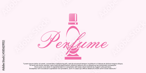 Vector minimalist simple bottle perfume logo with design unique Premium Vector