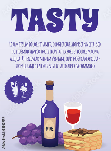Banner about tasty Italian food fat style  vector illustration