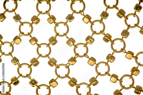 Golden chain net on white