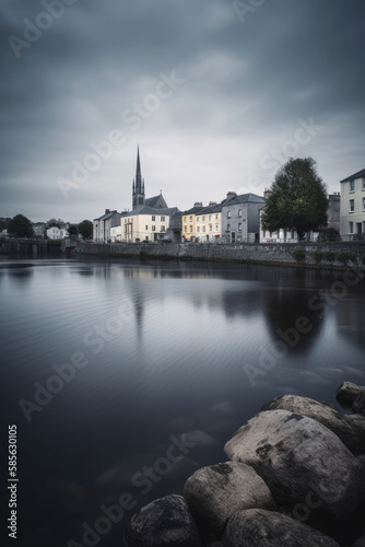 Kilkenny City. Incredible and breathtaking Ireland. Generative AI © piai