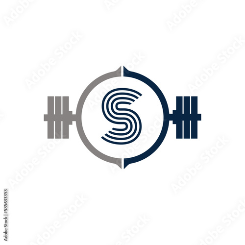 S letter logo gym logo. Gym letter logo with red color gradient