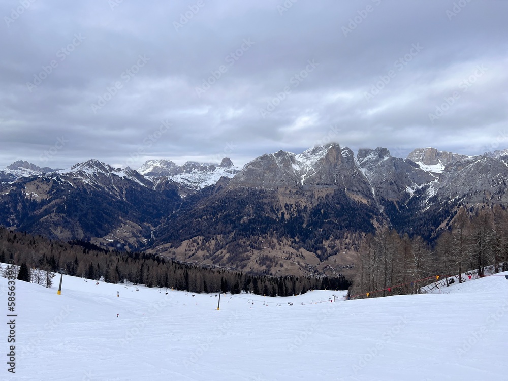 Cortina Marmolada  Ski Slopes Dolomiti Italian Alps