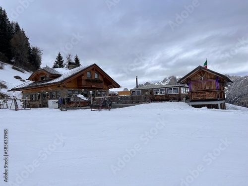 Cortina Marmolada Ski Slopes Dolomiti Italian Alps