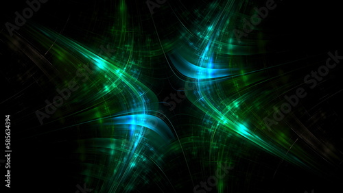 Luminous modern abstract background  fractal world. Digital space for use in design. Round shapes and lines