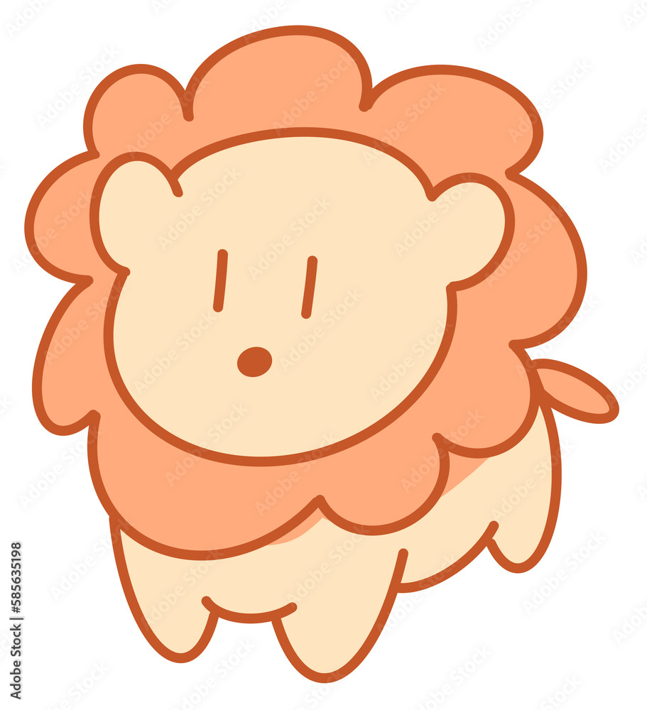 Cute lion cartoon style, sticker for a children s bedroom, illustration Cute lion cartoon style, sticker for a children s bedroom, illustration