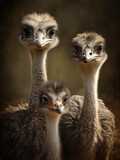 Ostrich family portrait
