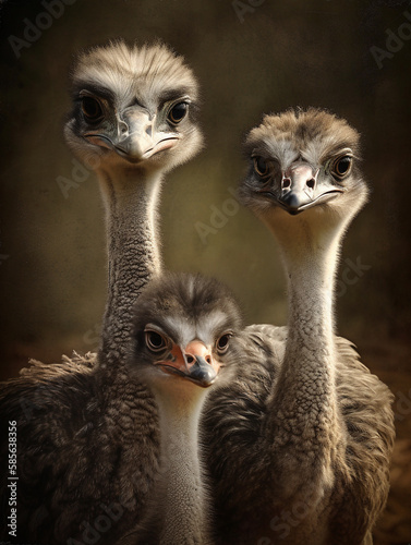 Ostrich family portrait © Studiohood
