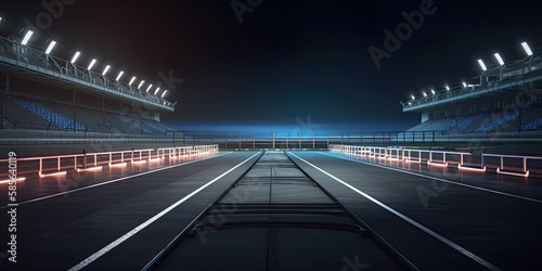racing track on night, ai generated © dasom