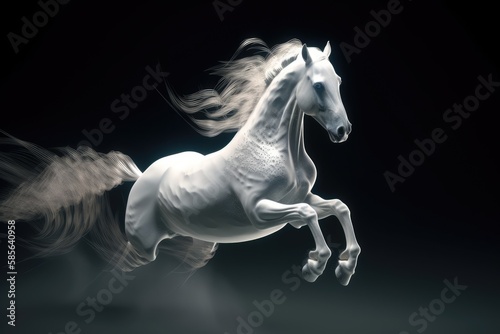 horse isolated on white , ai generated