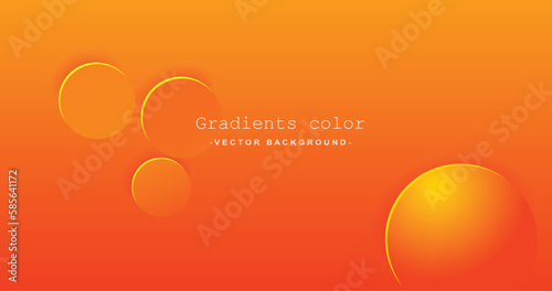 Abstract bright yellow gradients circle ball vector background, landing page