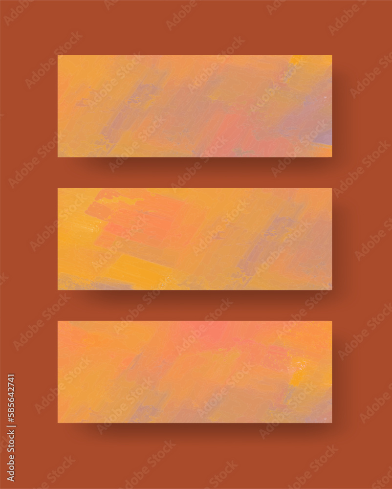 Fototapeta premium Vector banner abstract paints shapes collection isolated on color background.