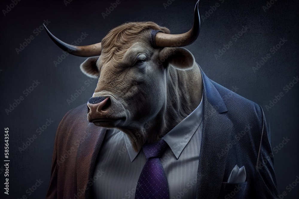 bull in a business suit,head of a bull with horns in an expensive business suit, angry boss, businessman angry bull, Generative AI bull in a business suit,head of a bull with horns in an expensive business suit, angry boss, businessman angry bull, Generative AI
