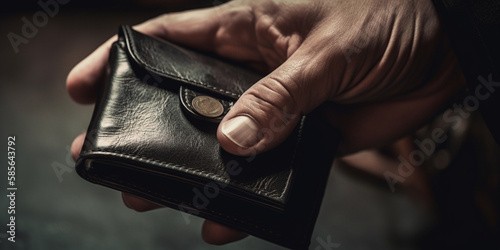 Male hand taking money out of wallet Generative AI