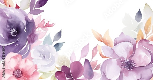 Un fond de cadre floral aquarelle color  . Id  al pour la publicit   de produits avec espace de copie.