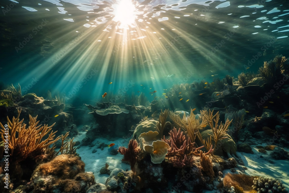 A picture of the coral reef, generative ai