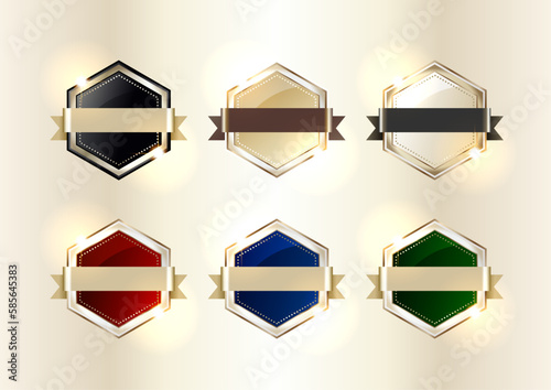 Luxurious Design Hexagon Shiny Medal