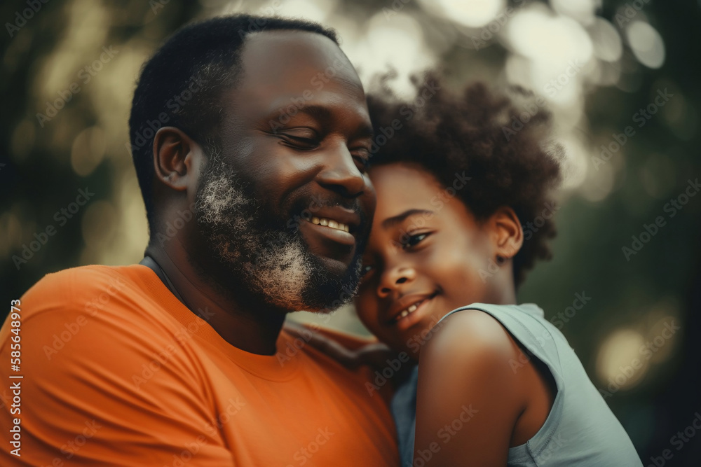 Obraz premium Afro-American Parents, made with Generative AI