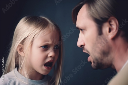 Child arguing with her Father, made with Generative AI