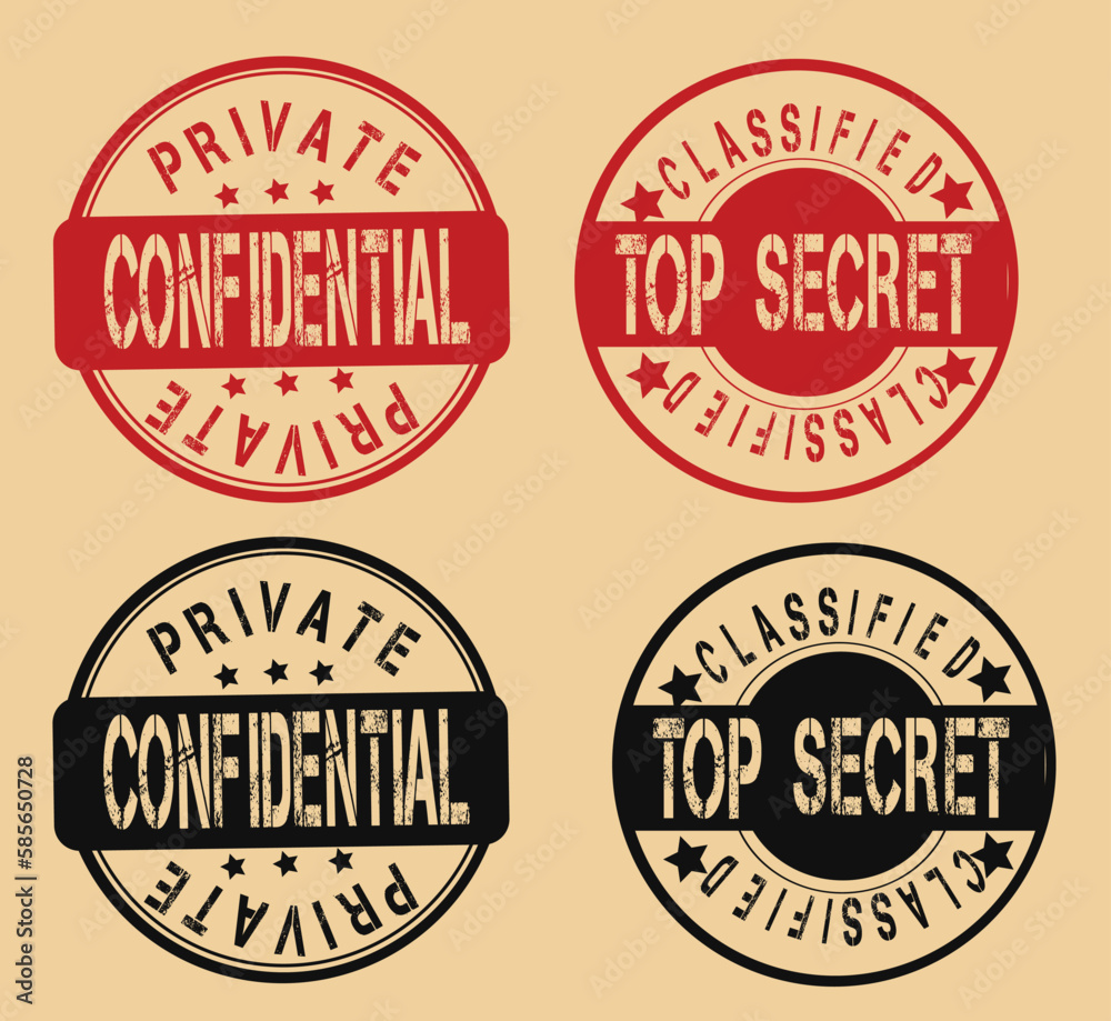 Obraz premium Top secret grunge rubber stamps