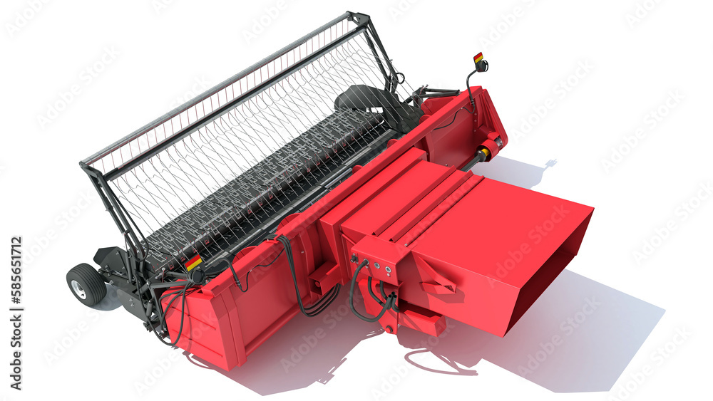 Farm Harvester Threshing Header 3D rendering on white background