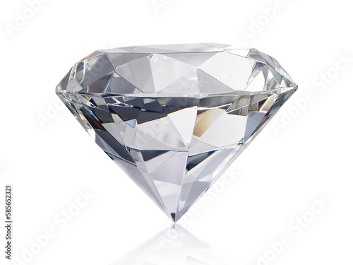 Dazzling diamond on transparent background