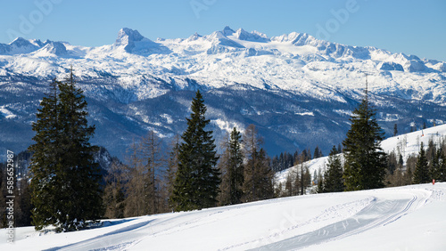 A beautiful winter landscape in the mountains