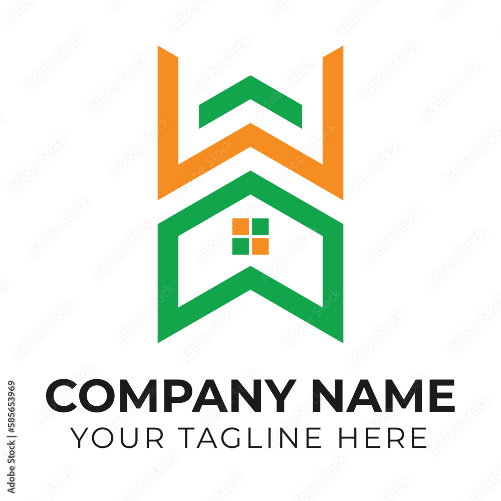Modern minimal business home logo design template