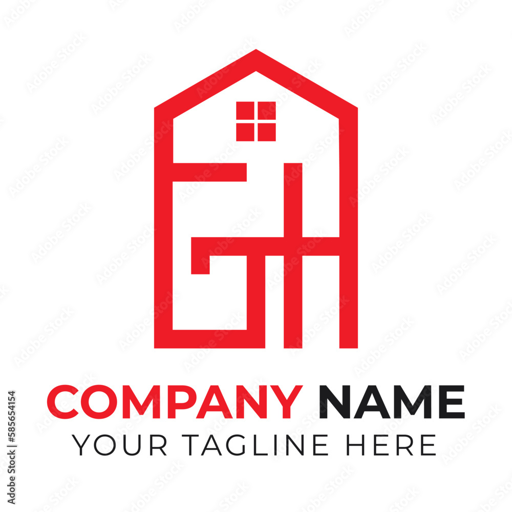 Obraz premium Corporate modern home logo design template