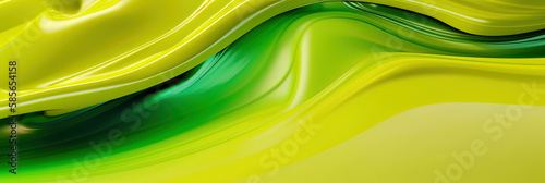 Clean modern abstract background, light green and yellow oily liquid. 