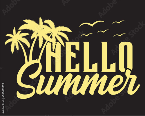 Hello summer vector graphic t-shirt design, Summer t-shirt design