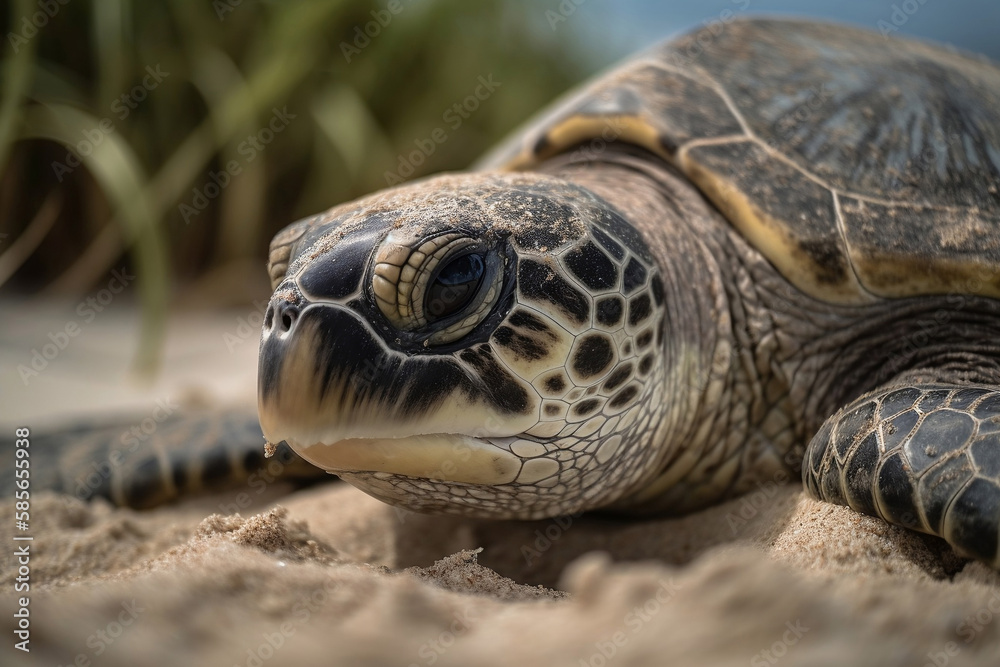 turtle on the beach, generative ai turtle on the beach, generative ai