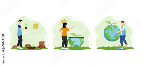 Flat Bundle Earth Day Design Illustration © 4gladiator.studio44