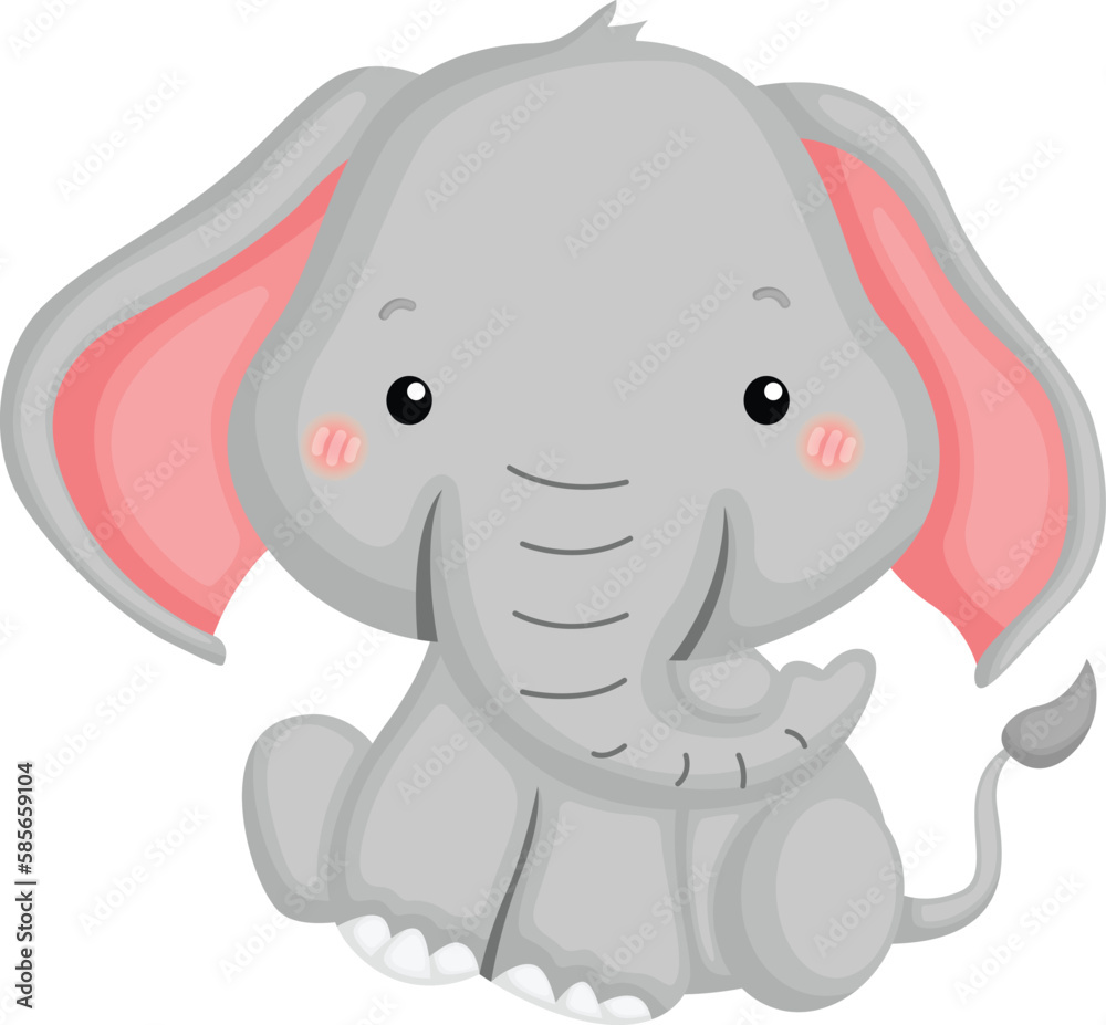 Fototapeta premium a vector of a cute elephant