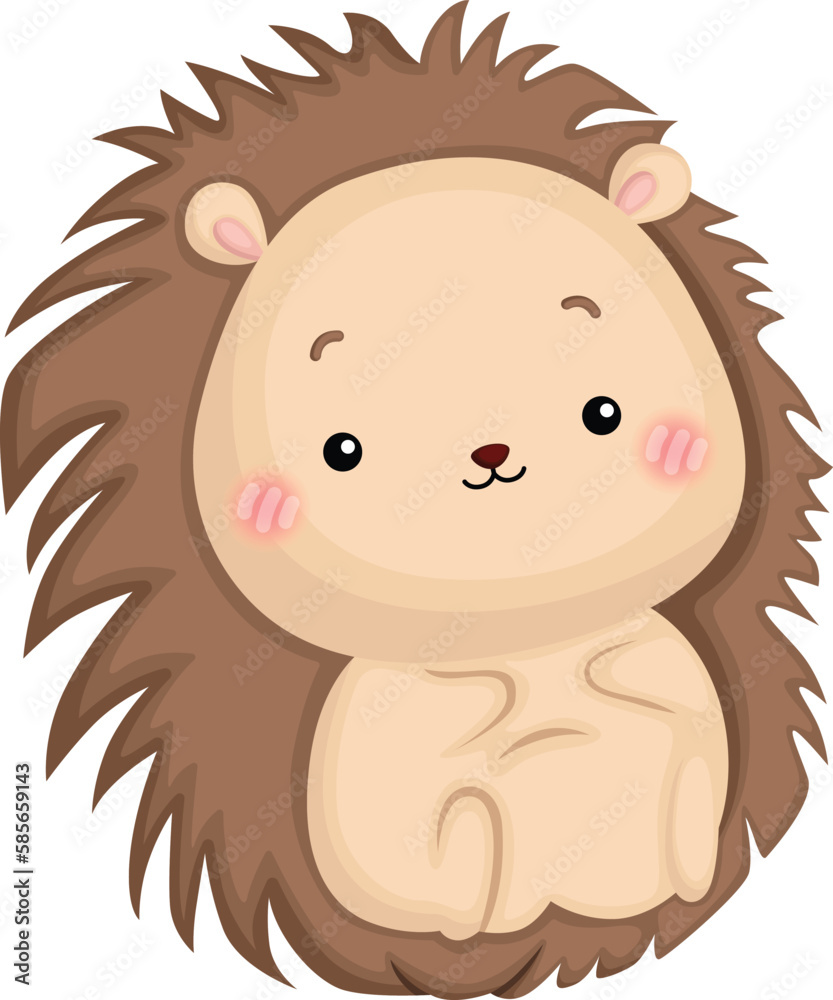 a vector of a cute hedgehog