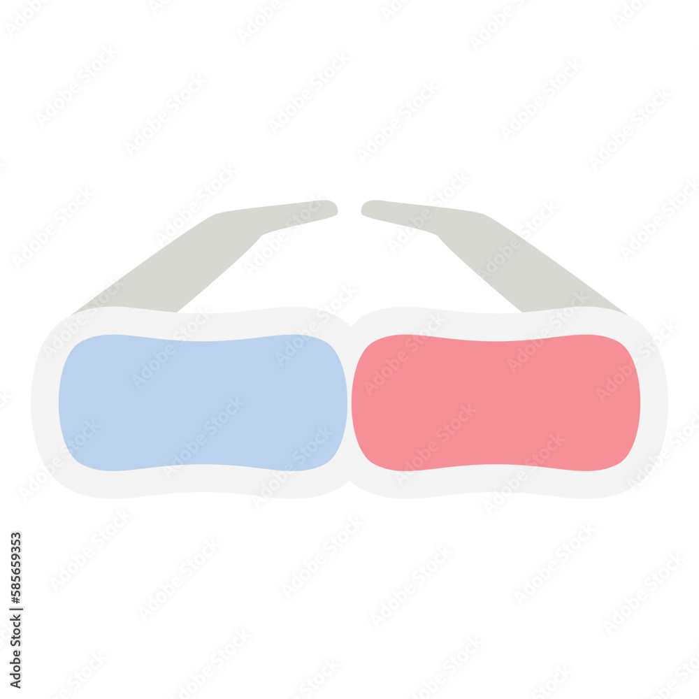 Fototapeta premium 3D Glasses Goggles Cinema Retro Lenses Polarized Sunglasses