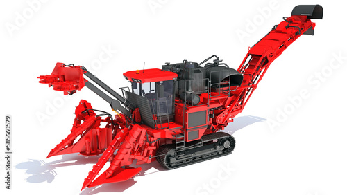 Photos Sugar Cane Harvester 3D rendering on white background