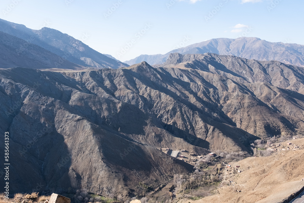 Travel through the rugged terrain on this winding mountain pass. Atlas Mountains Morocco