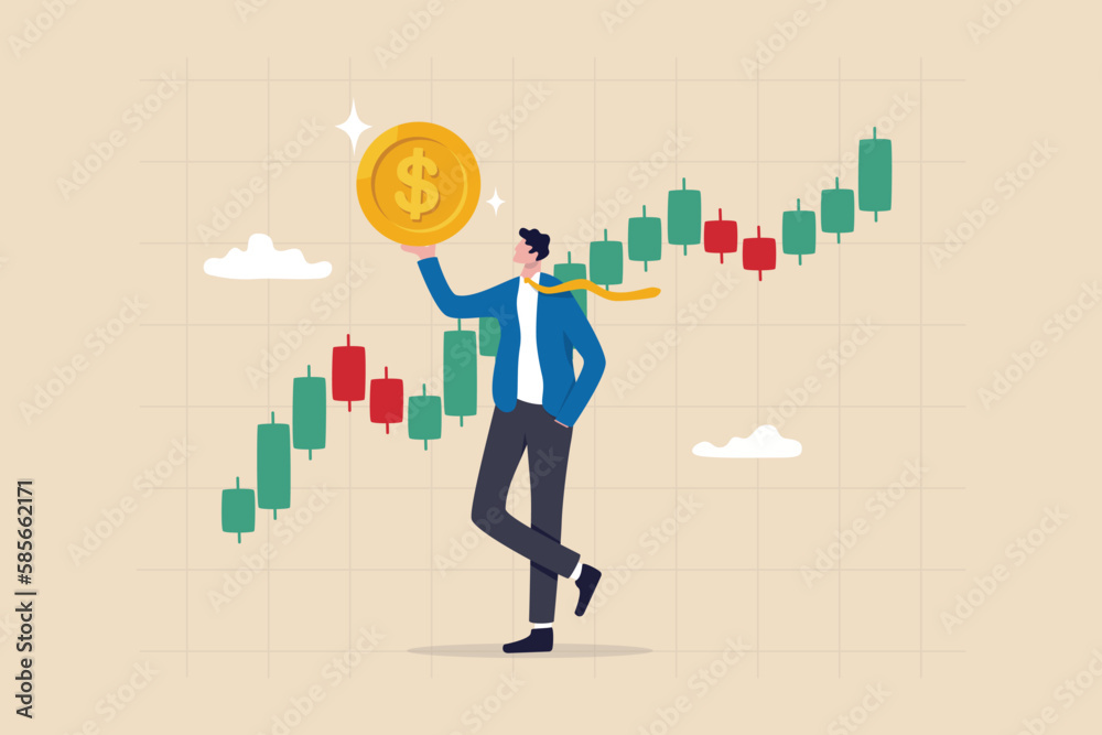 Photo &amp; Art Print Stock market trader, technical analysis to buy 