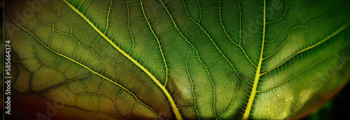 Wallpaper Mural Illustration of a vibrant green leaf with intricate veining created with Generative AI technology Torontodigital.ca