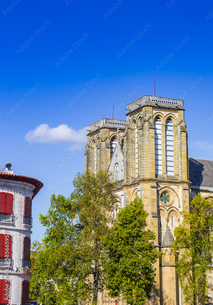 Towers of the Norte Dame church in Bayonne, France