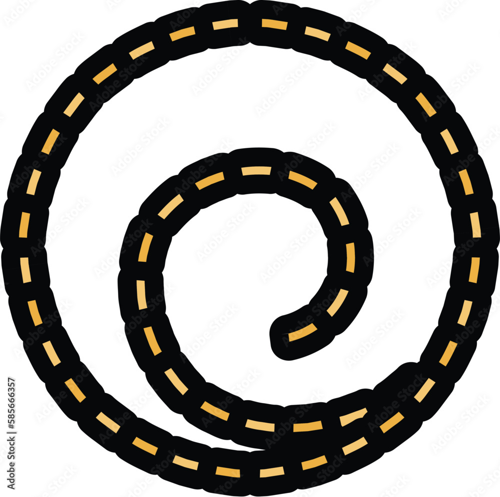 Border lasso icon. Outline Border lasso vector icon for web design isolated on white background color flat Border lasso icon. Outline Border lasso vector icon for web design isolated on white background color flat