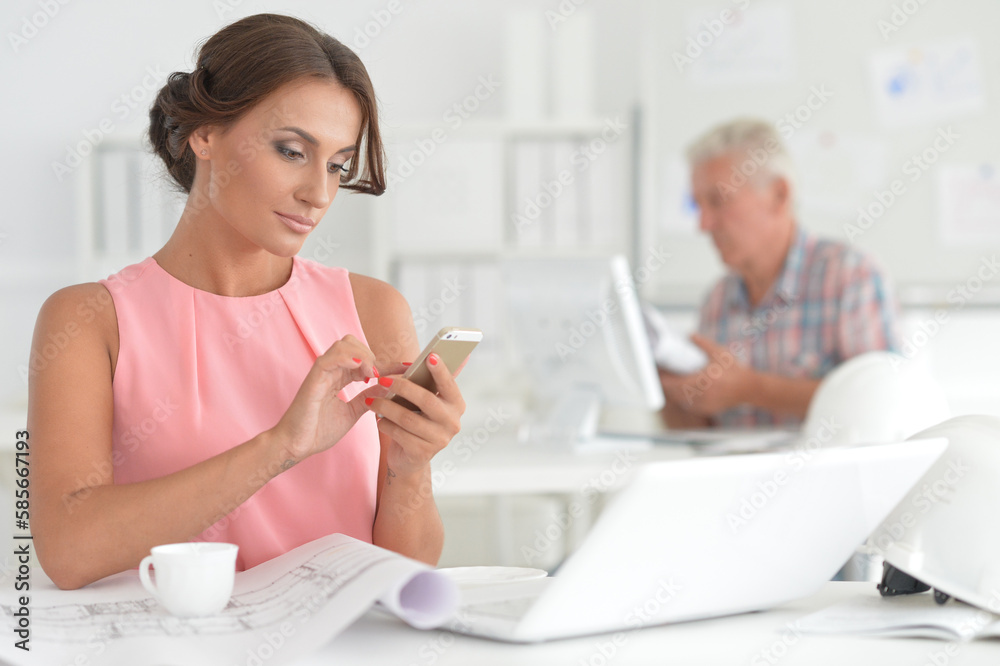 successful businesswoman working in modern office successful businesswoman working in modern office