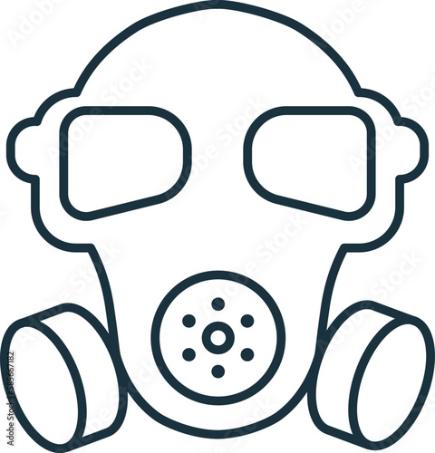 Gas Mask line icon. Monochrome simple Gas Mask outline icon for templates, web design and infographics