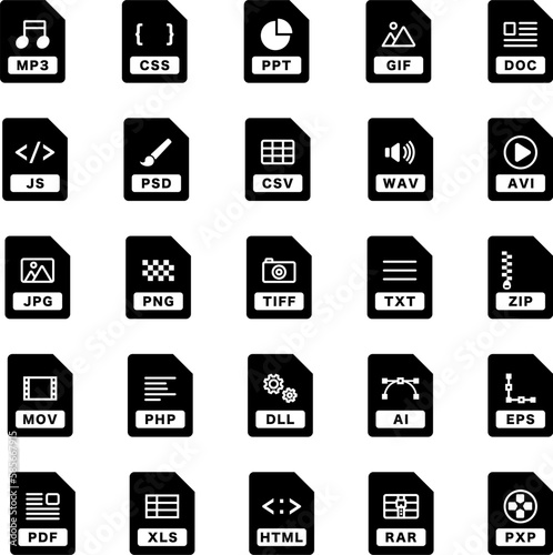 Extension icon set drawn with simple lines