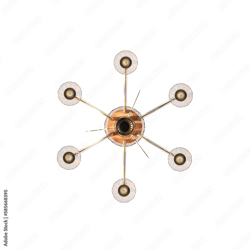 crystal chandelier for the interior isolated on white background, home lighting, 3D illustration, cg render crystal chandelier for the interior isolated on white background, home lighting, 3D illustration, cg render