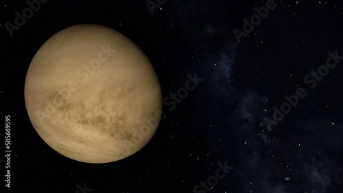 Planet Venus on a starry background.