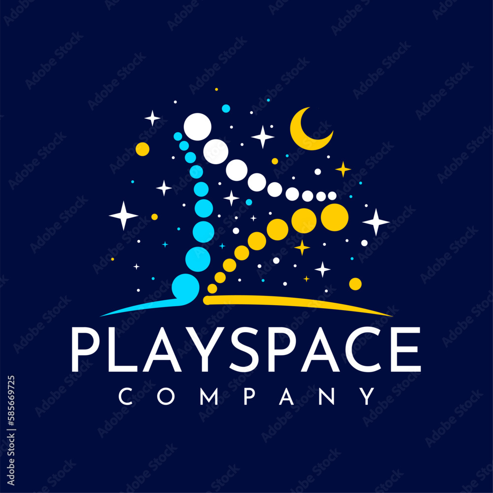 Illustrative play space video star logo design