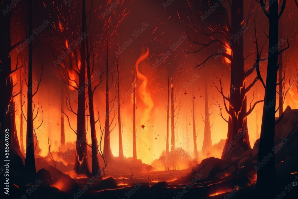 Anime Forest Fire, Anime Flame HD wallpaper | Pxfuel