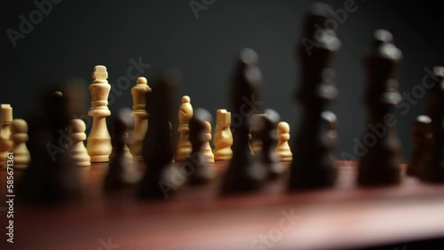 Wallpaper Mural Slider Pan Shot Detail View of Chess Pieces on Board Torontodigital.ca